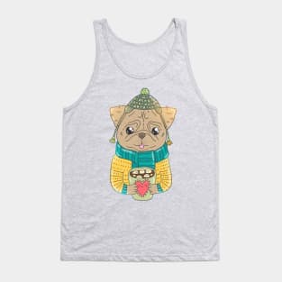 Winter pug Tank Top